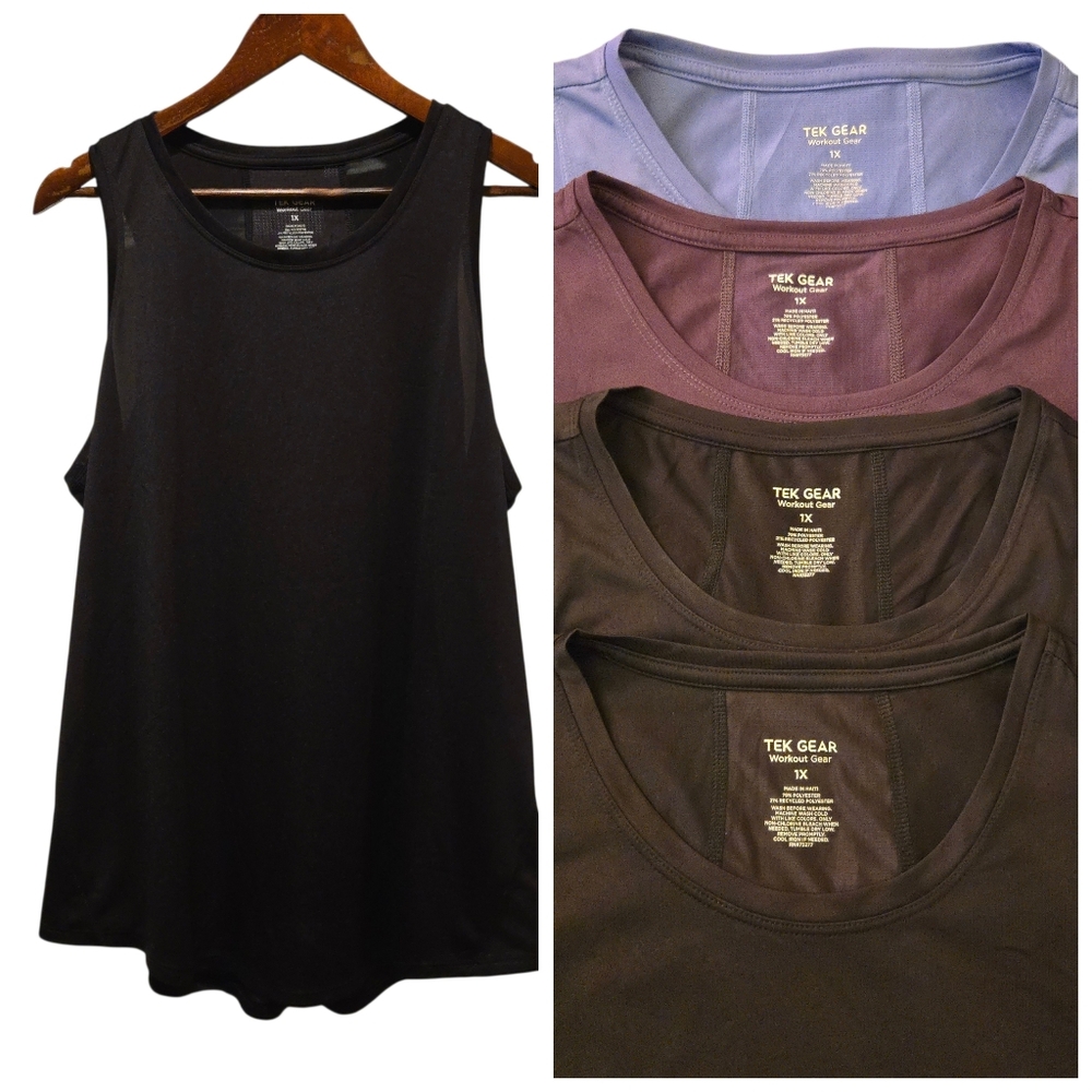 Tek Gear Women's Assorted Tank Tops - Black, Purple, Periwinkle Bundle